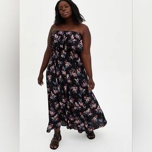 Torrid Floral Strapless Dress